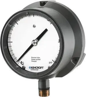 ASHCROFT 451379SSL04LVAC Pressure Gauge,30 Hg to 0,4-1/2In,1/2In