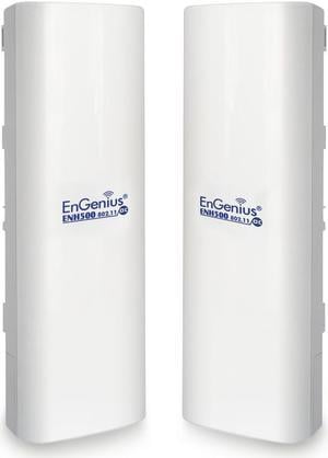 EnGenius Technologies ENH500v3 Wi-Fi 5 Wave 2 Outdoor AC867 5GHz Plug-n-Play Wireless CPE/Client Bridge, PTP/PTMP, IP55, 27dBm with 16 dBi High-Gain Antenna, Long Range up to 5 Miles [2-Pack]