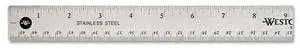 Acme United 10417 Westcott Stainless Steel Ruler 18" Length 1" Width - 1/16, 1/32 Graduations - 1 Each