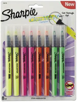Sharpie Hilighter,Clrvue,8/St,Ast 1966798