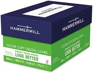 Hammermill 12255-6 Color Copy Digital Cover Stock, 60 lbs., 11 x 17, White, 250 Sheets