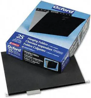 Pendaflex Essentials Colored Hanging Folders 1/5 Tab Letter Black 25/Box 81605