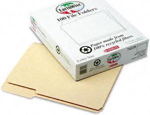 Pendaflex Earthwise 100% Recycled Paper File Folder 1/3 Cut Letter Manila 100/Box 74520