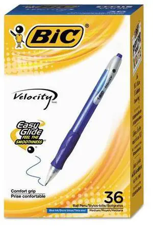 BIC Velocity Retractable Ball Pen Blue Ink 1 mm 36/Pack VLG361BE
