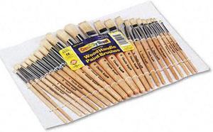 Creativity Street Preschool Brush Set Sizes 1-12 Natural Bristle Flat; Round 24/Set 5172