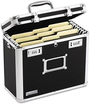 Vaultz Locking File Tote Storage Box Letter 13-3/4 x 7-1/4 x 12-1/4 Black