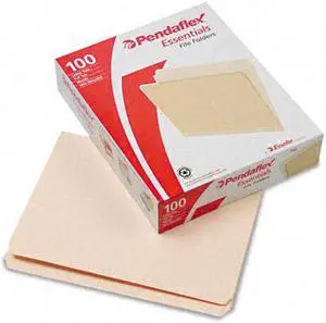 Pendaflex Essentials File Folders Straight Cut Top Tab Letter Manila 100/Box 752