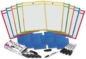 Charles Leonard Dry Erase Pocket Class Pack Assorted Primary Colors 10/Pack 29130