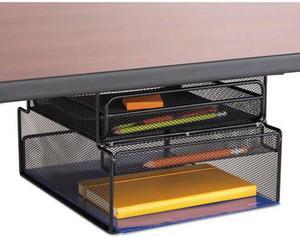 Safco 3244BL Onyx Hanging Organizer W/Drawer, Under Desk Mount, 12 1/3 X 10 X 7 1/4, Black