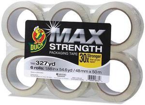 Duck 241513 Max Packaging Tape, 1.88 Inch X 54.6 Yds, 3 Inch Core, Crystal Clear, 6/Pack