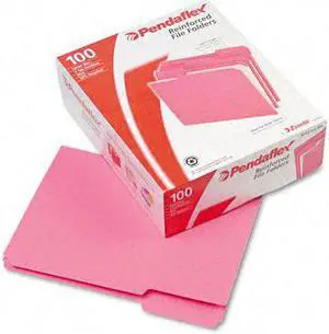 Pendaflex Reinforced Top Tab File Folders 1/3 Cut Letter Pink 100/Box R15213PIN