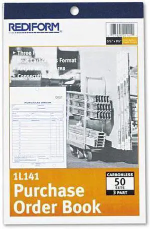 Rediform Purchase Order Book Bottom Punch 5 1/2 x 7 7/8 3-Part Carbonless 50