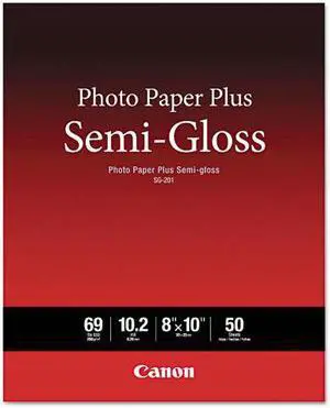 Canon SG-201 8x10 Semi-Gloss Photo Paper Single Pack of 50 Sheets 1686B062