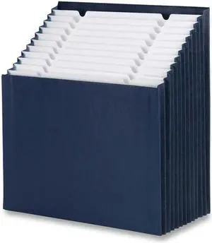 12-Pocket Stadium File, 12 1/4 X 13 5/8, Navy, Letter