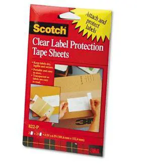 3M 822P Heavyweight 4 x 6 Clear Label Protector Tape Sheets  Two 25 Sheet Pads Pack
