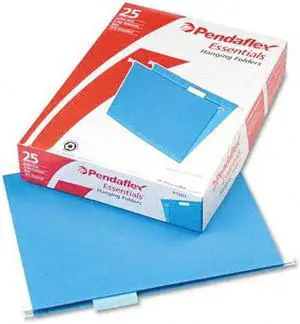 Pendaflex Essentials Colored Hanging Folders 1/5 Tab Letter Blue 25/Box 81603