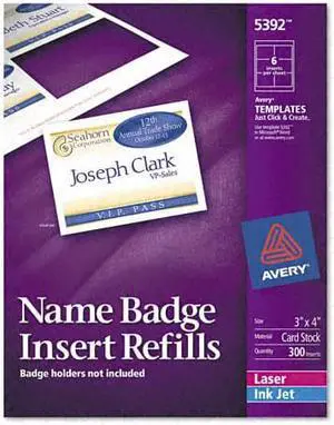 Avery Name Badge Insert Refill