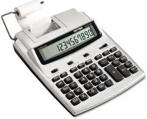 Victor 1212-3A Antimicrobial Printing Calculator Blue/Red Print 2.7 Lines/Sec 12123A