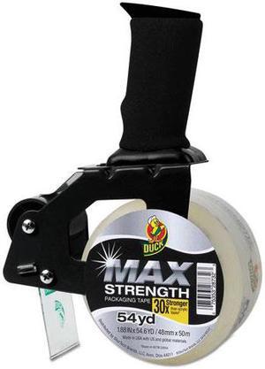 Duck 284984 Max Packaging Tape With Heavy-Duty Dispenser, 1.88 Inch X 54.6 Yds, 3 Inch Core, Clear