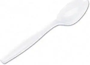 Plastic Cutlery Heavyweight Teaspoons White 1000/Carton