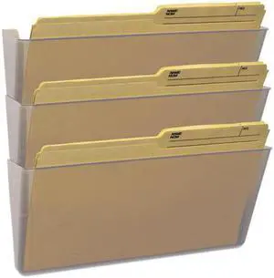 Storex Wall File Legal 16 x 14 Three Pocket Clear 70229U06C