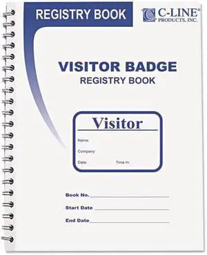 Visitor Badges With Registry Log, 2 X 3 1/2, White, 150/Bx