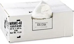 Webster - WEBWRMC48 - Clear Low-Density Can Liners, 56gal, .9 Mil, 43 x 47, Clear, 100/Carton