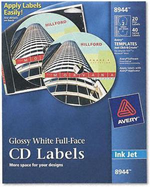Avery Dennison Full Face CD Label Glossy CD-DVD Label 8944