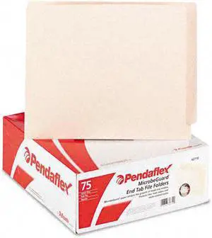 Pendaflex End Tab File Folders Straight Tab Letter Manila 75/Box 62710