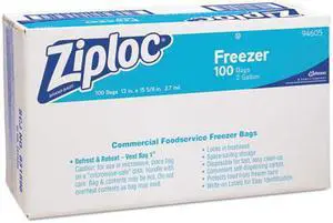 SC Johnson - 682254 - 15L x 13W Standard Reclosable Poly Bag with Zip Seal Closure, Clear; 2.6 mil Thickness