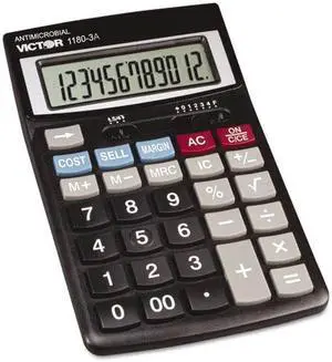Victor 1180-3A Antimicrobial Desktop Calculator 12-Digit LCD 11803A