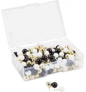 U Brands Fashion Sphere Push Pins, Plastic, Assorted, 7/16", 200/Pack 3084U0624