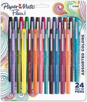 Paper Mate 1978998 Point Guard Flair Bullet Point Stick Pen Assorted Colors 7Mm 24Set