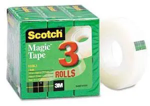 Scotch Magic Tape Refill 3/4" x 1000" 1" Core Clear 3/Pack 810K3