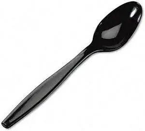 Plastic Cutlery Heavyweight Teaspoons Black 1000/Carton