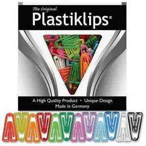 Baumgartens Plastiklips Paper Clips Large Assorted Colors 200/Box LP0600