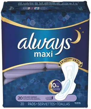 Procter & Gamble PGC17902 Always Maxi Pads Overnight Extra Heavy Flow - 20 Count