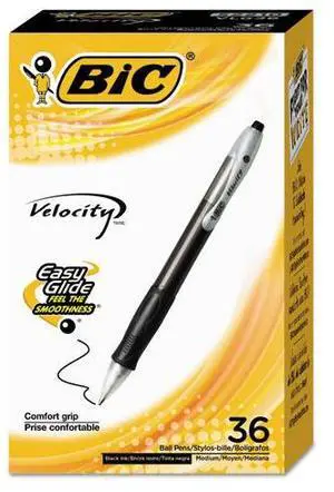 BIC Velocity Retractable Ball Pen Black Ink 1 mm 36/Pack VLG361BK