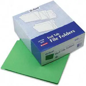 Pendaflex Reinforced End Tab Folders Two Ply Tab Letter Green  100/Box H110DGR
