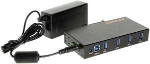 Gearmo USB 3.0 4 Port Industrial Din Rail Mount Hub w/Power Adapter