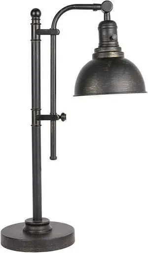 VONLUCE Rustic Desk Lamp Black Adjustable, Industrial Style Metal Task Lamp (25"-29"), Vintage Work Lamp, Farmhouse Reading Lamp in Aged Bronze Finish, ETL Certificate