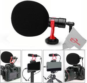 Vivitar Universal Mini Microphone Mic-603C for Canon EOS 5D Mark IV 6D Mark II Full Frame Camera External Microphone