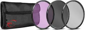 49mm 3-Piece Multi-Coated HD UV CPL FLD Filter Set with Carry Pouch for Canon M100 M200 M50 with 15-45mm Lens