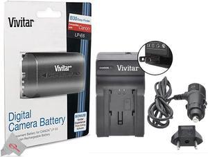 Vivitar VIV-CB-E6 Replacement Battery for Canon LP-E6 + Vivitar LC-E6 Replacement Rapid Charger for Canon LP-E6 For 90D 80D 5D 6D 7D