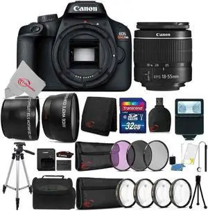 Canon EOS T100 18MP Digital SLR Camera + 18-55mm Lens + 32GB Top Accessory Kit