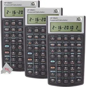 HP Three Packs HP 10bII+ Financial Calculator Black