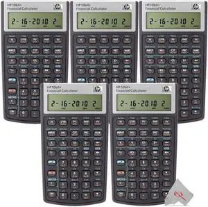 HP Five Packs HP 10bII+ Financial Calculator Black