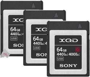Three Pcs Sony 64GB G Series XQD Memory Card