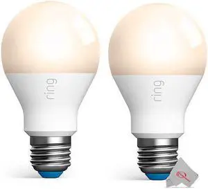 2x Ring A19 Smart LED Light Bulb Dimmable 800 Brightness Lumens Indoor / Outdoor Use