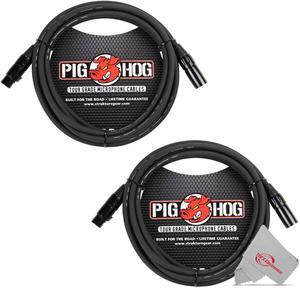 Pig Hog 8mm XLR Microphone Cable Male to Female 10 Ft Fully Balanced Premium Mic Cable  - 2 Units